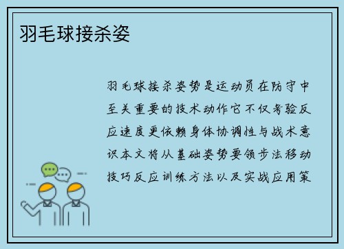羽毛球接杀姿